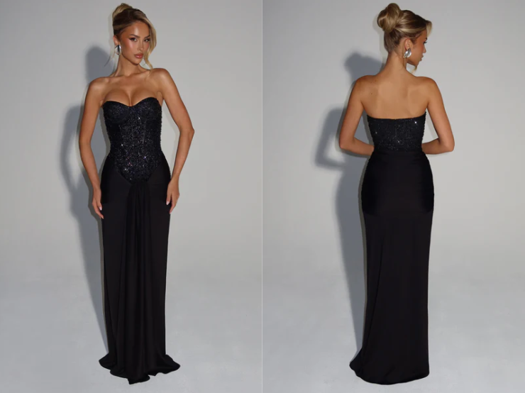 Sequin Corset Maxi Dress