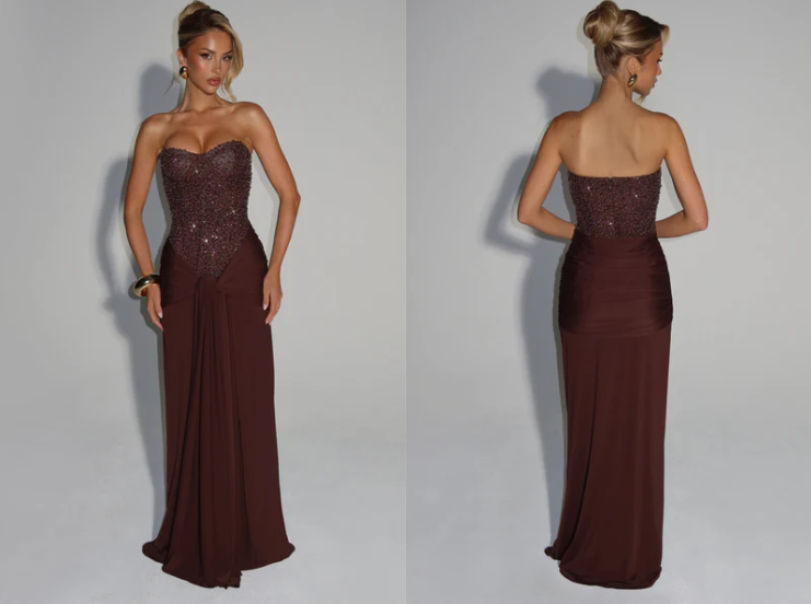 Sequin Corset Maxi Dress