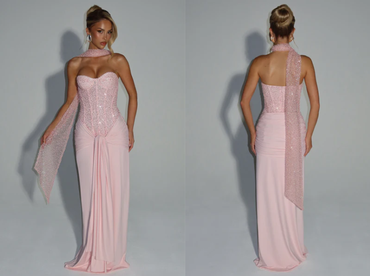 Sequin Corset Maxi Dress