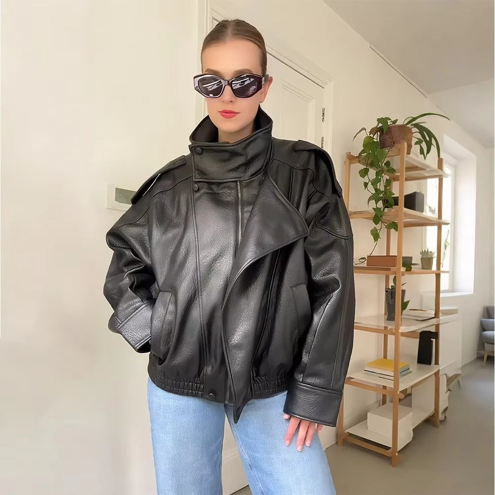 Asymmetrical Leather Jacket