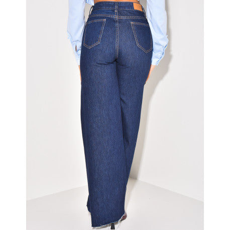 Straight Fit Blue Jeans .