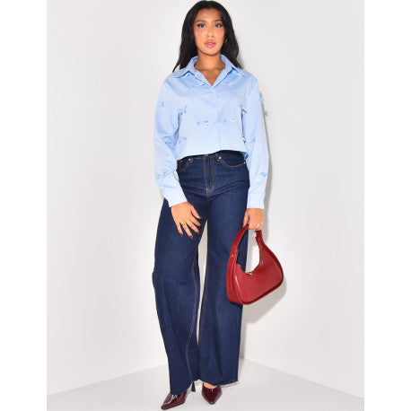 Straight Fit Blue Jeans .