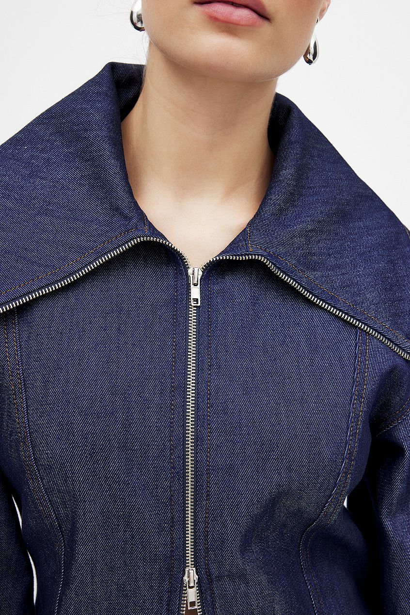 Mid Waist Pinstriped Jacket