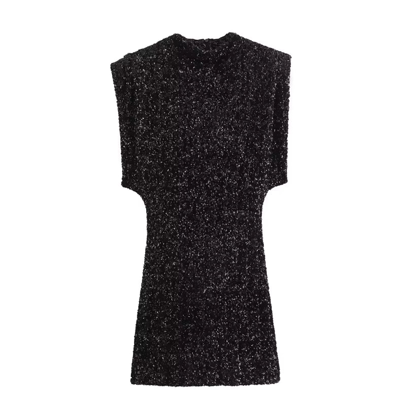Sequin High Neck Bodycon Mini Dress