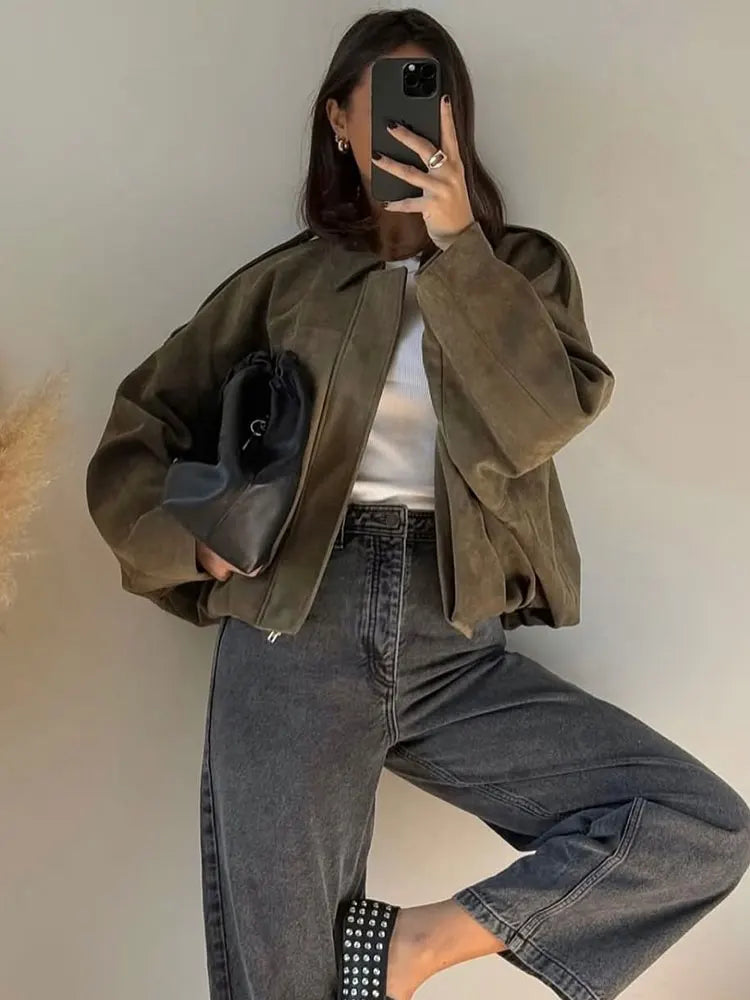 CARGOJACKET– WILDLEDERLOOK & VINTAGE-CHARME