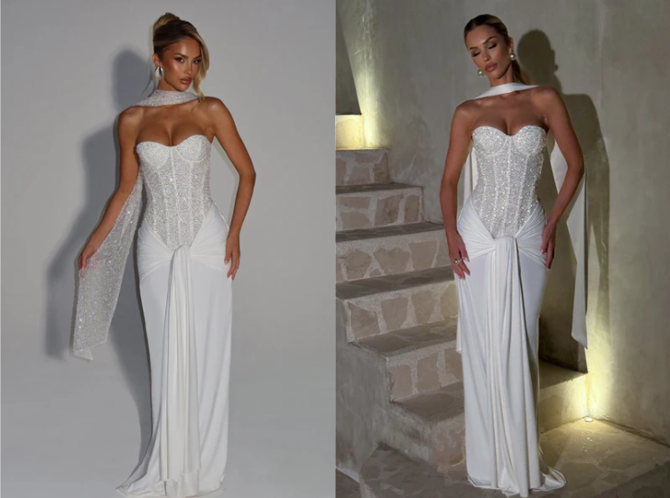 Sequin Corset Maxi Dress