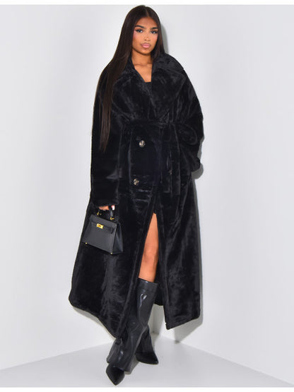 Faux Fur Coat Black